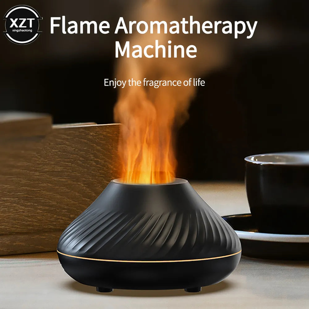 130ML Volcanic Humidifier Flame Diffuser